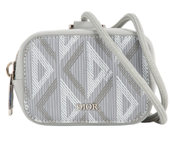 Christian Dior CD Diamond Nano Pouch, Lthr, Grey, 10-BO-0233, S/B/DB, 3*